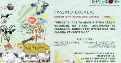 Διαδικτυακή Εκδήλωση: ΔΙΑΧΕΙΡΙΣΤΙΚΑ ΣΧΕΔΙΑ ΒΟΣΚΗΣΗΣ