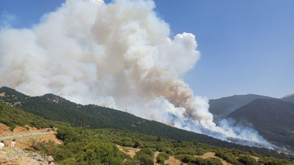 Μαίνεται η μεγάλη δασική πυρκαγιά Μοσιά –Καστανιάς