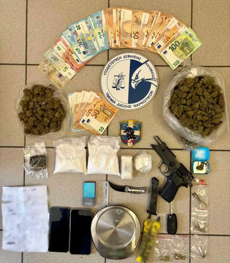 Μεσσηνία: Συνελήφθησαν 2 άτομα για ναρκωτικά και όπλα