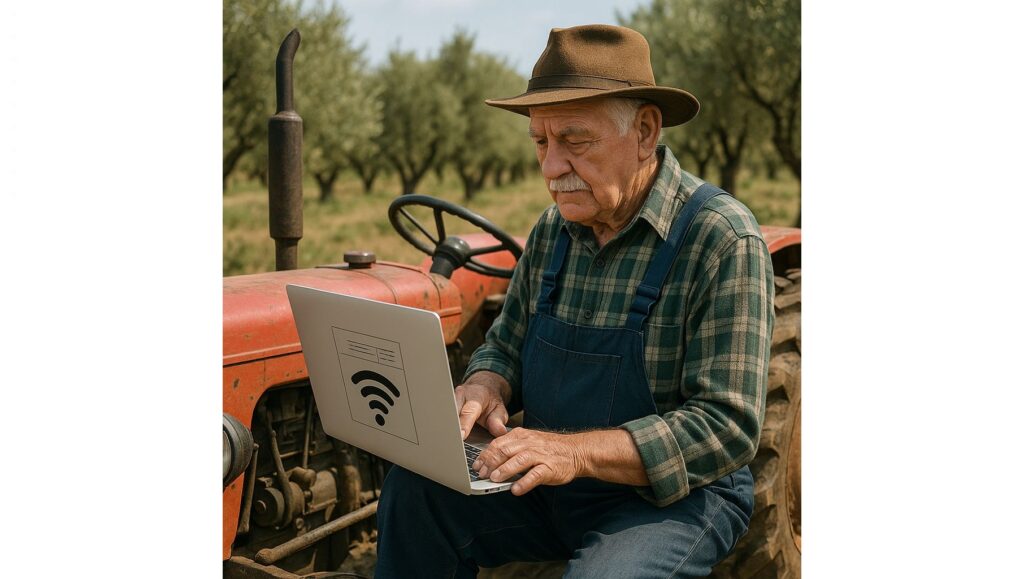 Λάπτοπ και ίντερνετ στον ελαιώνα;