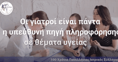 Οι γιατροί είναι πάντα η υπεύθυνη πηγή πληροφόρησης σε θέματα υγείας