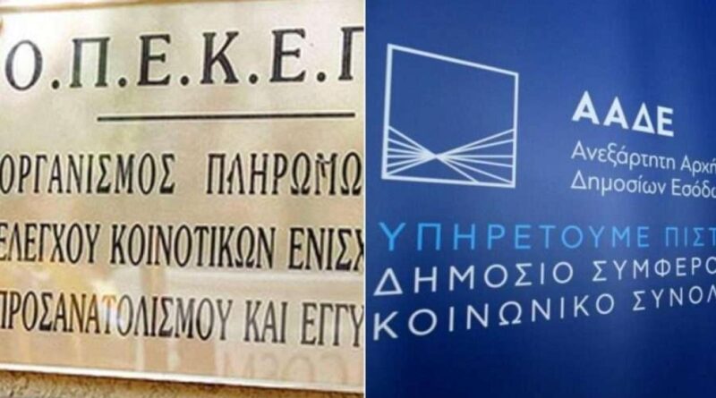 Σε δημόσια διαβούλευση τέθηκε το νομοσχέδιο για τη μετάβαση του ΟΠΕΚΕΠΕ στην ΑΑΔΕ – Τρεις μεγάλες αλλαγές