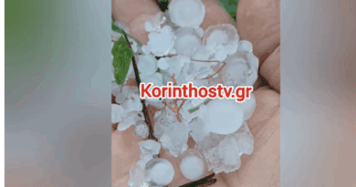 Χαλαζόπτωση στην Κορινθία – Ολοκληρωτική καταστροφή στις καλλιέργειες