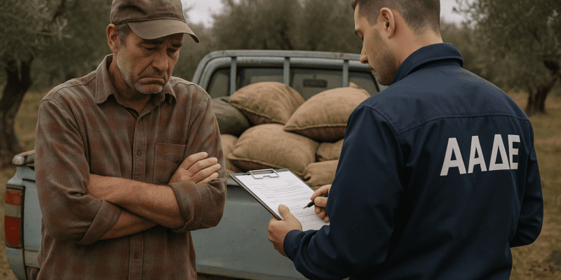 Κορινθία: Πρόστιμα της ΑΑΔΕ στους ελαιοπαραγωγούς 5000 € για έλλειψη ψηφιακού δελτίου αποστολής