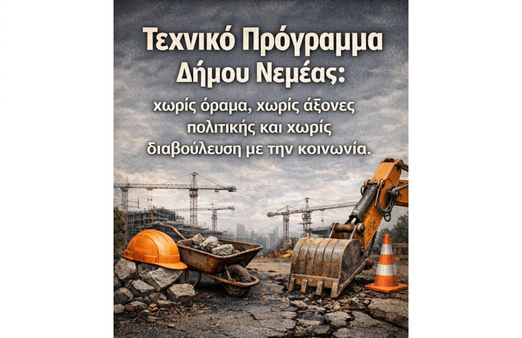 Παρέμβαση Αθανασίου Δημόπουλου στο Δημοτικό Συμβούλιο στη συζήτηση και ψήφιση για το Τεχνικό Πρόγραμμα του Δήμου Νεμέας