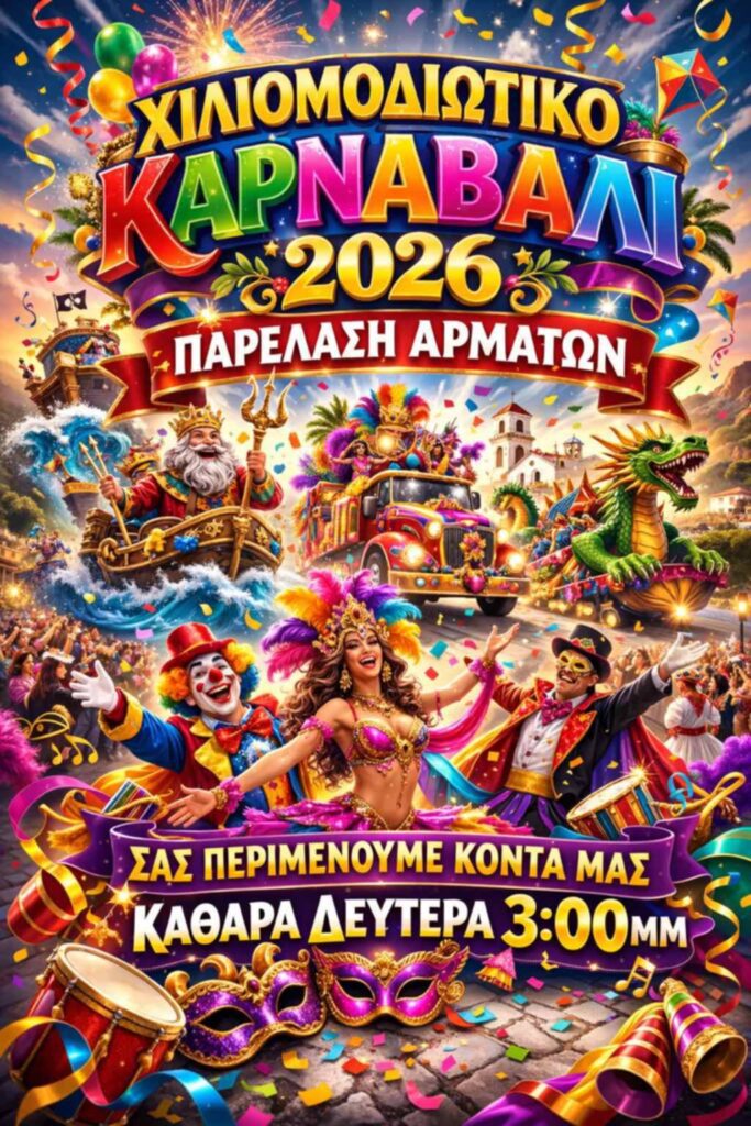 Την Καθαρά Δευτέρα το Χιλιομοδιώτικο Καρναβάλι 2026