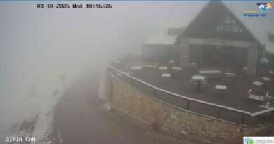 Χιονόπτωση στο χιονοδρομικό κέντρο Ζήρειας