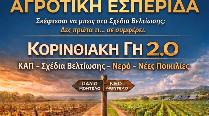 Ημερίδα στο Κιάτο για το μέλλον της Κορινθιακής αγροτικής παραγωγής