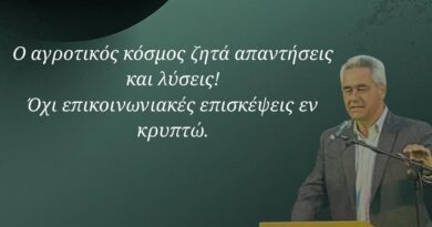 Βαγγέλης Ανδριανάκος: Για την επίσκεψη του υπουργού αγροτικής ανάπτυξης και τροφίμων κ. Σχοινά στη Νεμέα και την Κορινθία