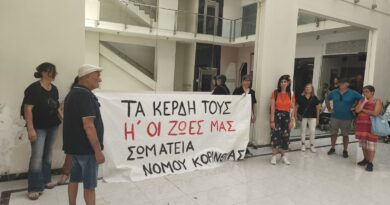 Σύλλογος Ιδιωτικών Υπαλλήλων Κορινθίας για την παράσταση διαμαρτυρίας στην Επιθεώρηση Εργασίας στην Κόρινθο