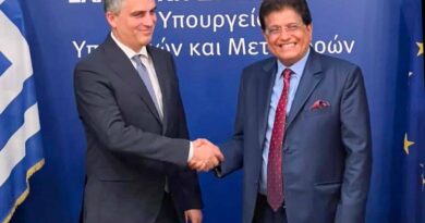 Συνάντηση του Υπουργού Υποδομών και Μεταφορών Χρίστου Δήμα με τον Ινδό Υπουργό Εμπορίου και Βιομηχανίας Piyush Goyal