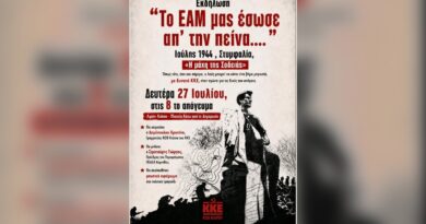 Εκδήλωση ΚΚΕ στο Κιάτο - Για τη «Μάχη της Σοδειάς» στη Στυμφαλία