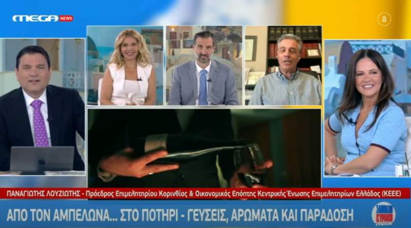 Παναγιώτης Λουζιώτης στο MEGA: Ο οινοτουρισμός είναι εμπειρία - Η Κορινθία πρωταγωνιστεί στον οινικό χάρτη της Ελλάδας