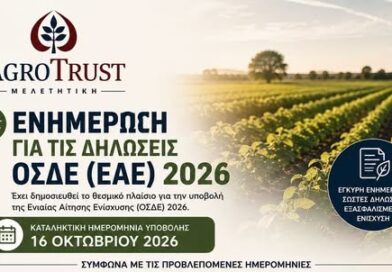 Agro-Trust Μελετητική Βασιλόπουλος Δημήτρης και Συνεργάτες -ΕΝΗΜΕΡΩΣΗ ΓΙΑ ΤΙΣ ΔΗΛΩΣΕΙΣ ΟΣΔΕ (ΕΑΕ) 2026