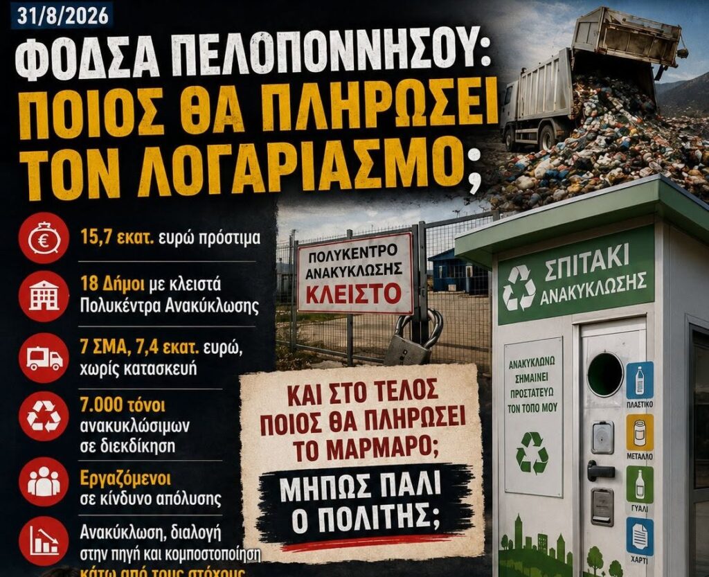 ΦΟΔΣΑ Πελοποννήσου: Ποιος θα πληρώσει τον λογαριασμό;