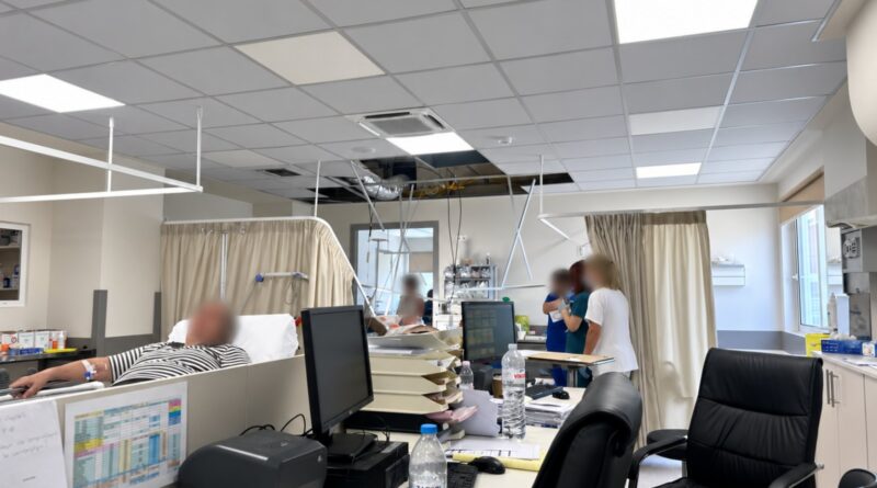 Για την κατάρευση τμήματος της οροφής στα Νέα ΤΕΠ του Νοσοκομείου Κορίνθου