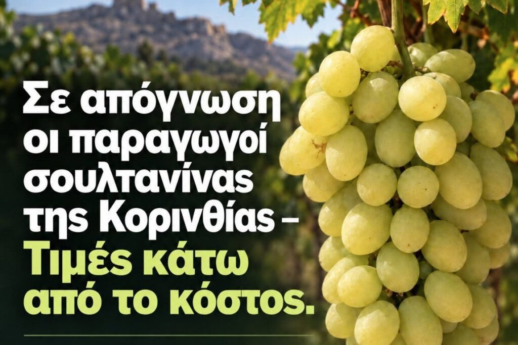 Σε απόγνωση οι παραγωγοί σουλτανίνας της Κορινθίας - Τιμές κάτω από το κόστος