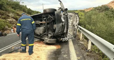 Τροχαίο ατύχημα με εκτροπή Mini Van στην Παλαιά Εθνική Άργους Κορίνθου -VIDEO